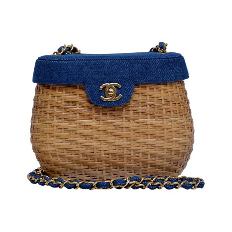 vintage chanel straw bag